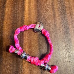 Baublebar Pink Knotted Bracelet with Silver Accents